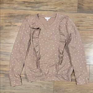 LC Lauren Conrad Ruffle Front Long Sleeve Sweatshirt